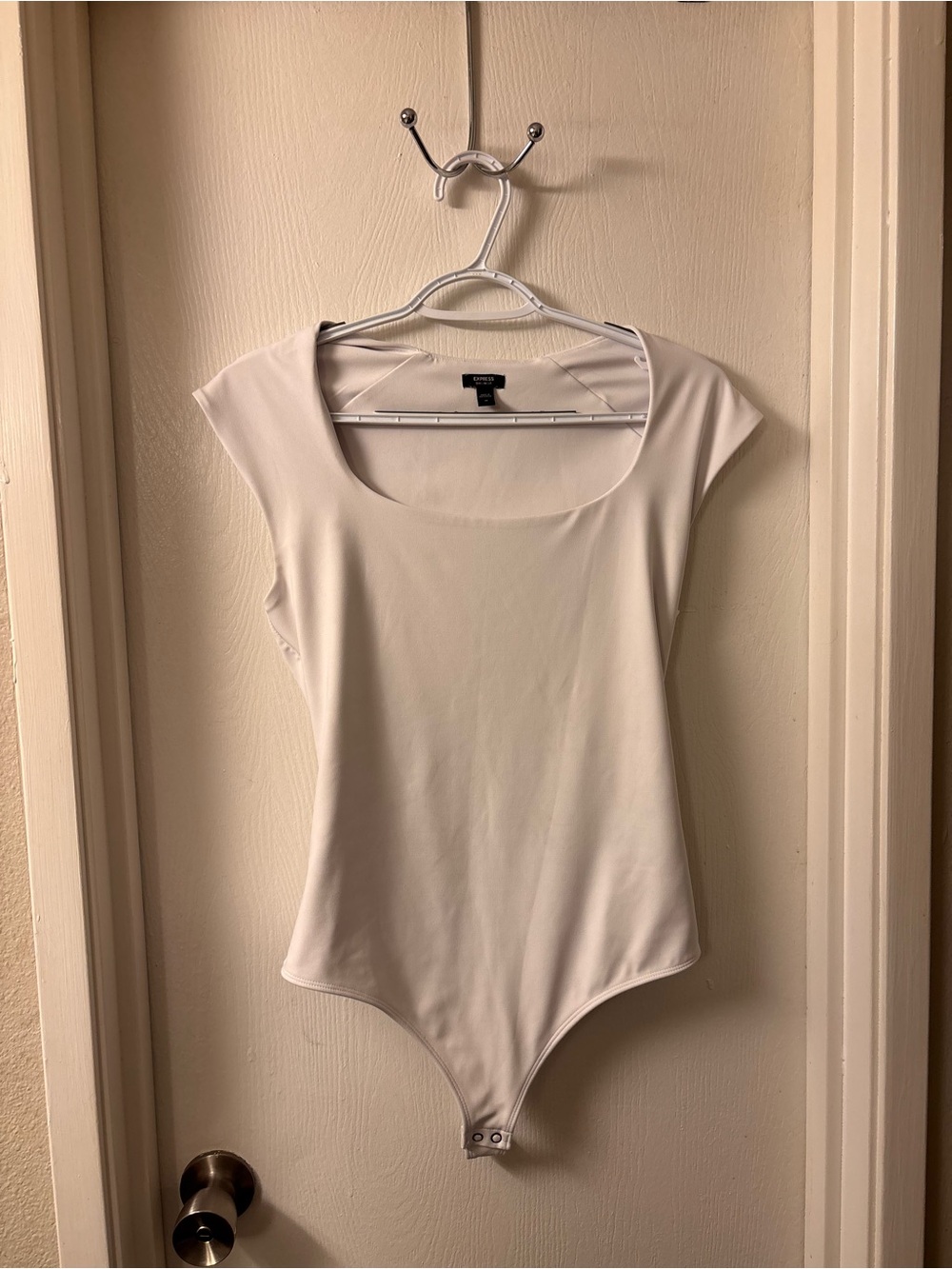 Express Cream Scoop Neck Bodysuit
